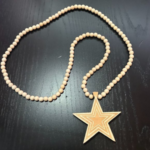 GoodWood NYC Star Necklace Wooden Pendant Wooden‎ Beaded